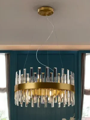 Závěsné svítidlo Grace, železo, sklo, kulaté, Ø 55 cm, 14 světel. Autentický