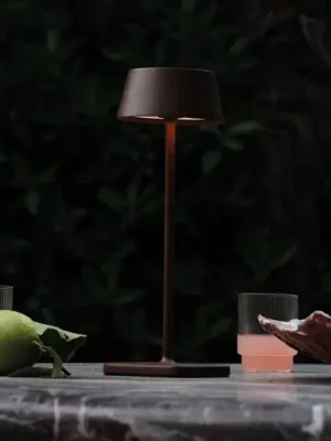 Ideal Lux LED dobíjecí venkovní stolní lampa Pure brown metal 32 cm Objednat Nyní