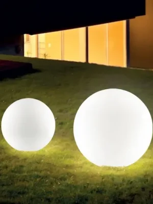 Vrácení Zdarma Ideal Lux Sole zemní světlo s hrotem, bílé, plastové, Ø 30 cm