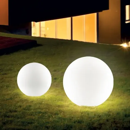 Vrácení Zdarma Ideal Lux Sole zemní světlo s hrotem, bílé, plastové, Ø 30 cm