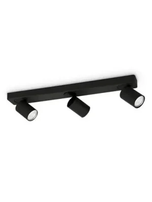 Dokud Zásoby Vydrží Ideal Lux Rudy Kulatý stropní reflektor, černý, 3 světla, kovový