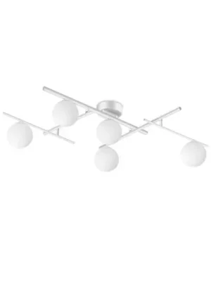 Ideal Lux Atlas stropní svítidlo, bílé, 5 světel, kov, sklo Výhodná Nabídka
