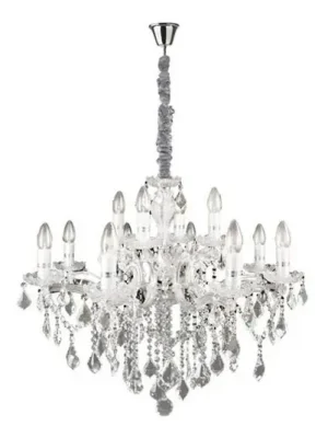 Expresní Doručení Lustr Ideal Lux Florian v barvě chromu, křišťál, 12flg.