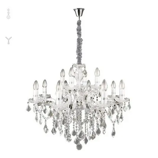 Expresní Doručení Lustr Ideal Lux Florian v barvě chromu, křišťál, 12flg.