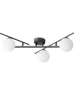 Stropní svítidlo Ideal Lux Atlas černé, 3 světla, kovové sklo Autentický