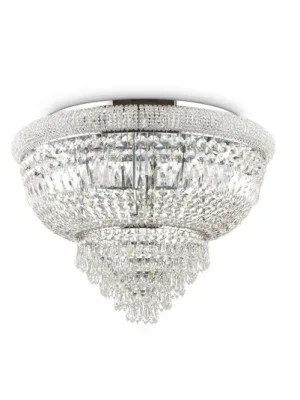 Nejlepší Volba Stropní světlo IDEAL LUX Dubai, chromová barva, křišťál, Ø 78 cm