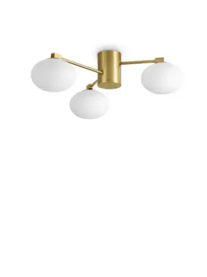 Aktuální Ideal Lux stropní svítidlo Hermes mosazná barva 60 cm 3 světla sklo