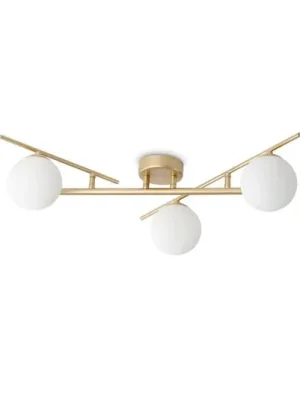 Expresní Doručení Stropní svítidlo Ideal Lux Atlas zlaté barvy s 3 světly z kovového skla