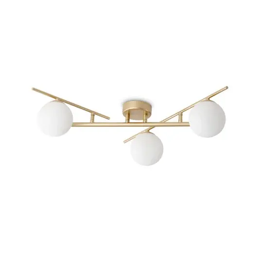 Expresní Doručení Stropní svítidlo Ideal Lux Atlas zlaté barvy s 3 světly z kovového skla