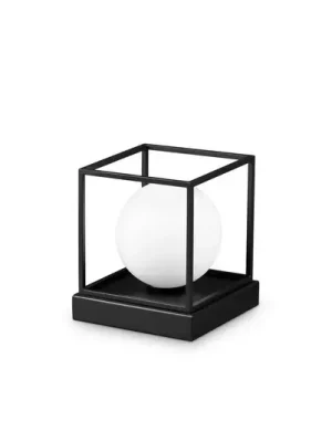 Ideal Lux Lingotto stolní lampa výška 15 cm černá, opálové sklo Bezpečná Platba