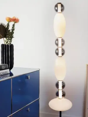 Objednat Nyní Ideal Lux LED stojací lampa Lumiere, opálové/šedé sklo, výška 155 cm