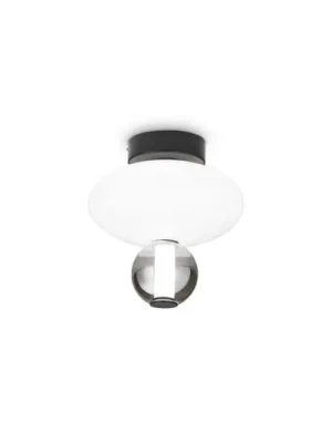 Výprodej Stropní svítidlo Ideal Lux LED Lumiere-2, opálové/šedé sklo, černé