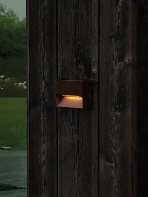 Akce Ideal Lux LED venkovní nástěnné svítidlo Dedra, hnědá, 10 x 6,5 cm