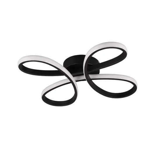 Stropní svítidlo Fly LED, matně černé, 3 000 K, 40 cm x 40 cm Omezená Nabídka