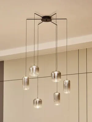Koupit Online Závěsné svítidlo Lucande LED Avelina, kouřově šedá, 6lampa