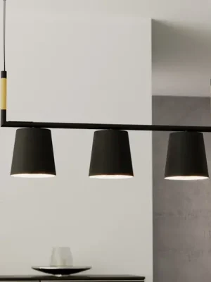 Závěsné svítidlo Lacey, délka 78 cm, černé, 3 světla, ocel Akce