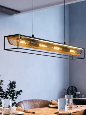 Závěsné svítidlo Nohales, 112 cm, černá/mosazná barva, 4 světla. Jen Po Omezenou Doba