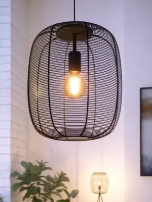 Expresní Doručení Závěsné svítidlo Rinroe, Ø 32,5 cm, černá barva, ocel
