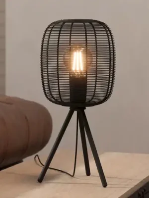 Stolní lampa Rinroe, výška 44 cm, černá, ocel Oblíbený