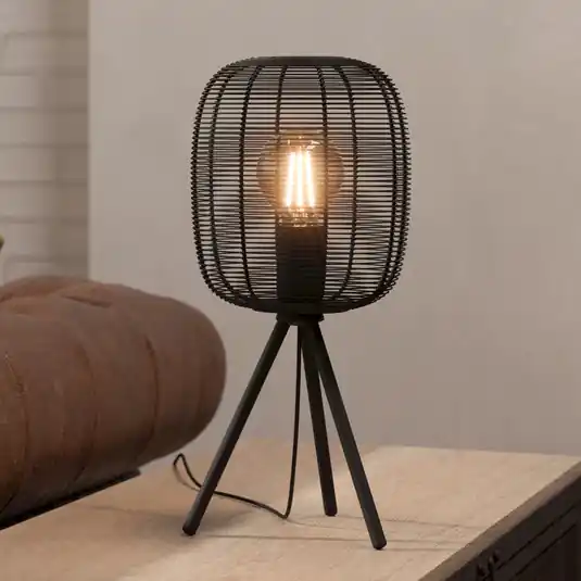 Stolní lampa Rinroe, výška 44 cm, černá, ocel Oblíbený