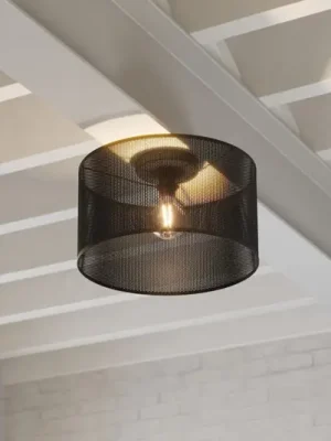 Pouze Dnes Stropní svítidlo Manby, Ø 45 cm, černá, ocel
