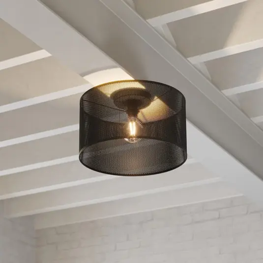 Pouze Dnes Stropní svítidlo Manby, Ø 45 cm, černá, ocel
