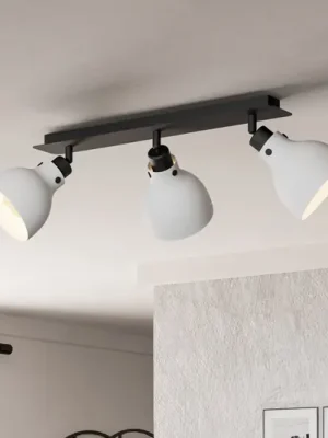 Stropní bodové svítidlo Matlock, délka 74 cm, šedá/černá, 3 světla. Aktuální
