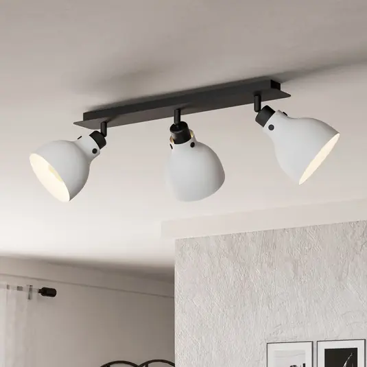 Stropní bodové svítidlo Matlock, délka 74 cm, šedá/černá, 3 světla. Aktuální