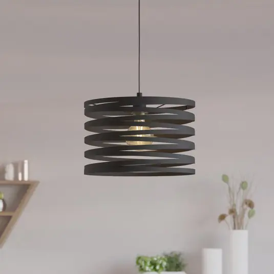 Závěsné svítidlo Cremella, Ø 37 cm, černá, ocel Akce