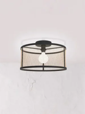 Stropní svítidlo Dellow, Ø 45 cm, černá/mosazná barva, ocel Cenově Výhodný