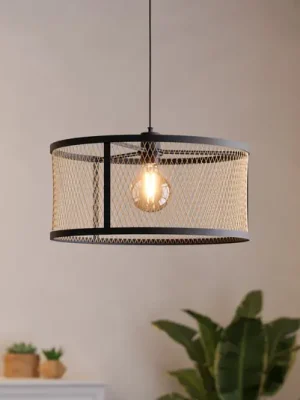 Závěsné svítidlo Dellow, Ø 45 cm, černá/mosazná barva, ocel Nejlepší Volba