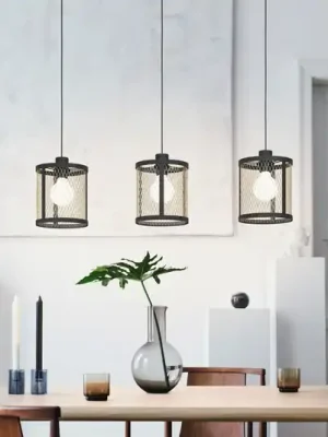Závěsná lampa Dellow, délka 88 cm, černá/mosazná barva, 3 světla Jen Po Omezenou Doba