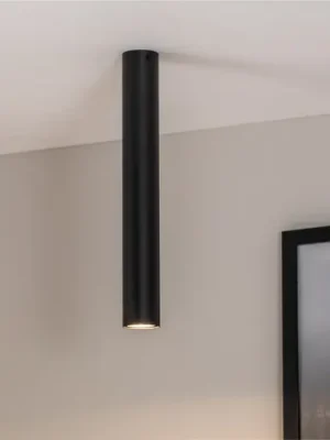 Akční Cena Stropní bodové světlo Tecno 1L, ocel, GU10, výška 45 cm, černá