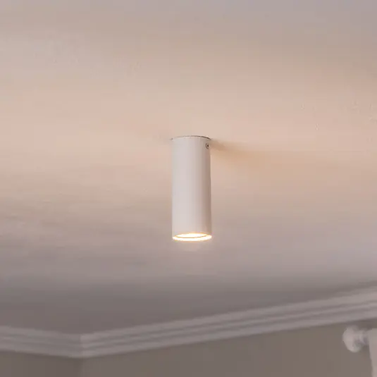 Akce Stropní bodové světlo Tecno 1S, ocel, GU10, výška 15 cm, bílá