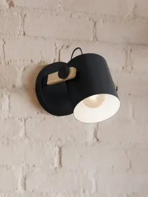 Dokud Zásoby Vydrží Nástěnné svítidlo Hornwood, Ø 17 cm, černá/hnědá, ocel
