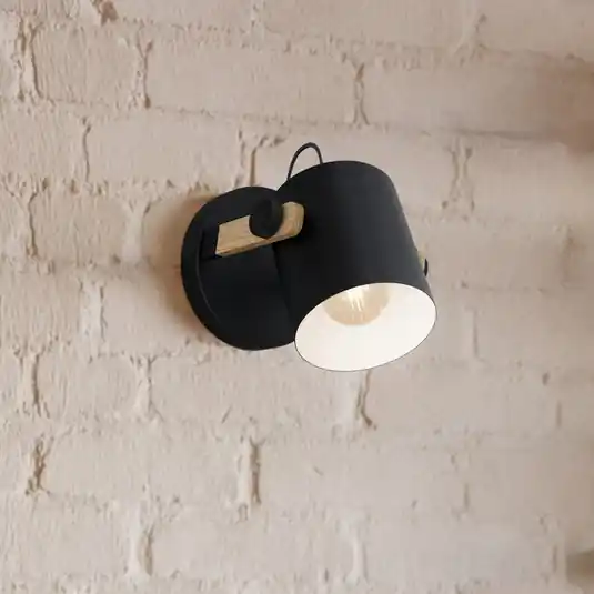 Dokud Zásoby Vydrží Nástěnné svítidlo Hornwood, Ø 17 cm, černá/hnědá, ocel