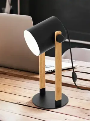 Stolní lampa Hornwood, výška 42 cm, černá/hnědá, ocel Akční Nabídka