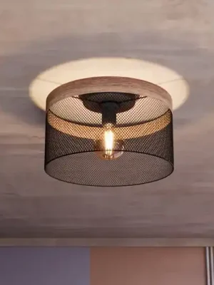 Stropní svítidlo Kilnsdale, Ø 38 cm, černá/hnědá, ocel Výhodná Nabídka