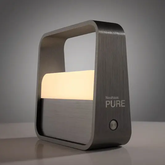 LED stolní lampa na baterie PURE Go, šedá, hliník Autentický