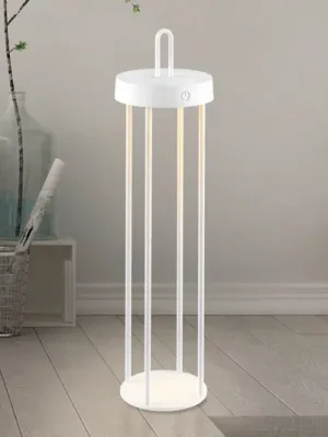 Dokud Zásoby Vydrží JUST LIGHT. Anselm LED dobíjecí stolní lampa, bílá, 50 cm, železo