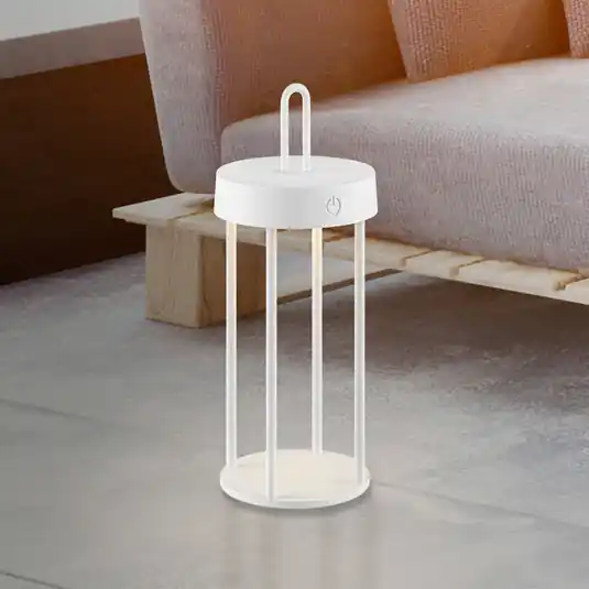 Pouze Dnes JUST LIGHT. Anselm LED dobíjecí stolní lampa, bílá, 28 cm, železo