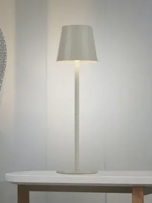 JUST LIGHT. Nabíjecí stolní lampa Euria LED, šedobéžová, železo IP54 Originální