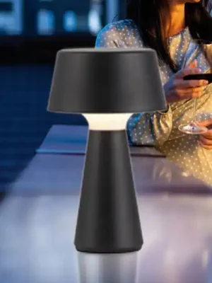 Expresní Doručení JUST LIGHT. Nabíjecí stolní LED lampa Abera z černého plastu s krytím IP54
