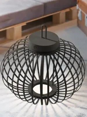JUST LIGHT. Akuba LED dobíjecí stolní lampa černá 33 cm bambusová Nejlepší Cena