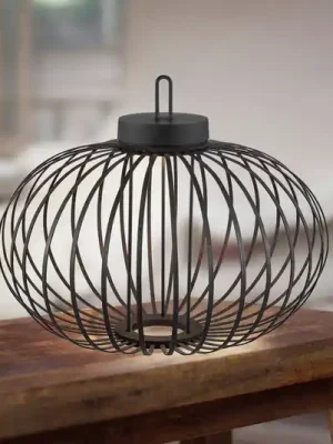 JUST LIGHT. Akuba dobíjecí LED stolní lampa černá 37 cm bambusová Nízká Cena