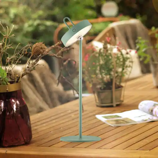 Hit Sezóny JUST LIGHT. Amag LED dobíjecí stolní lampa, zelená, železo, IP44