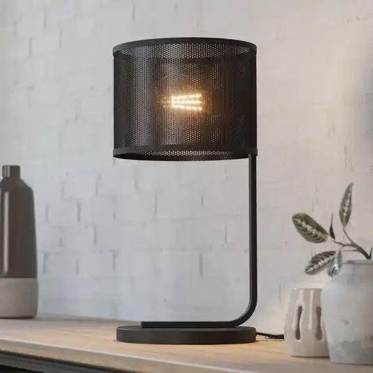 Stolní lampa Manby, výška 48,5 cm, černá, ocel Akční Nabídka