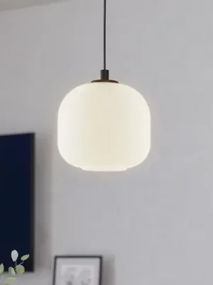 Vysoce Kvalitní Závěsné svítidlo Mantunalle, Ø 20 cm, černá/bílá, sklo