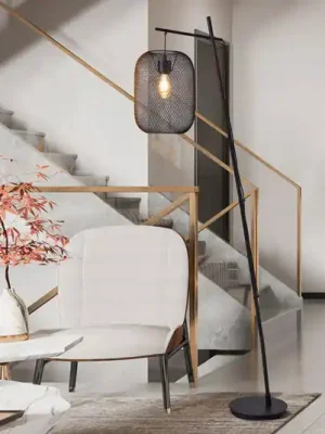 Stojací lampa Wrington, výška 194 cm, černá, ocel Objednat Nyní