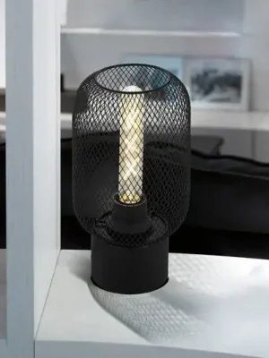 Stolní lampa Wrington, výška 28,5 cm, černá, ocel Sezónní Sleva